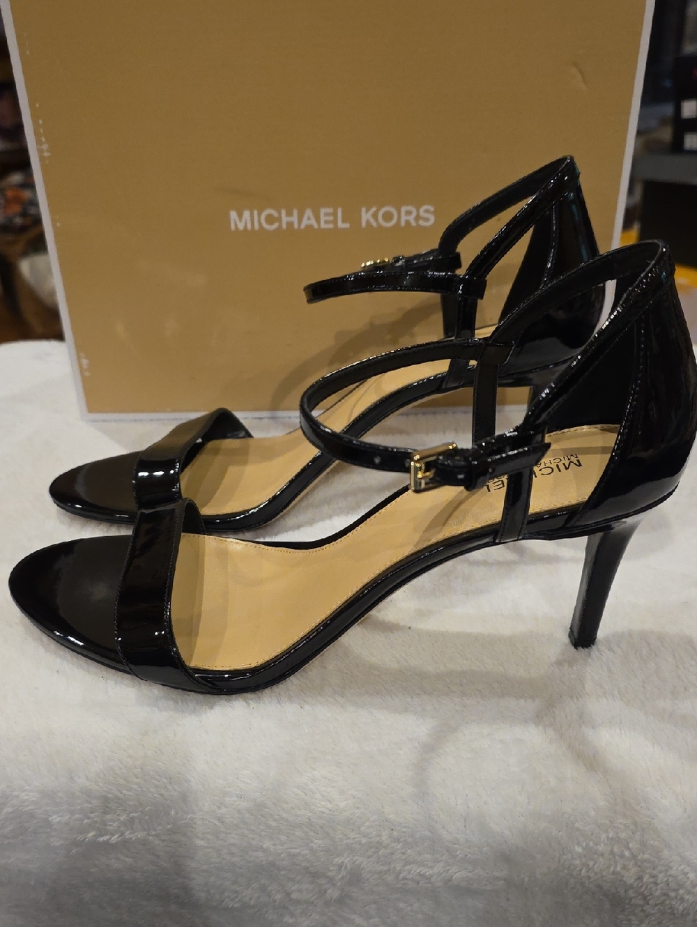 Michael Kors Black Patent Leather Ankle-Strap Heels - Picture 5 of 7